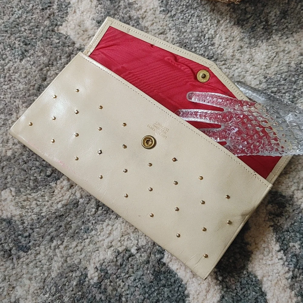 Princess Gardner Gahna Cowhide Gold Studded Womens Coin Purse Wallet